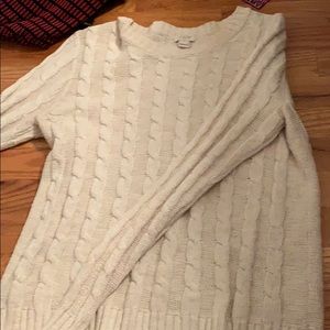 J Crew cream ribbed sweater